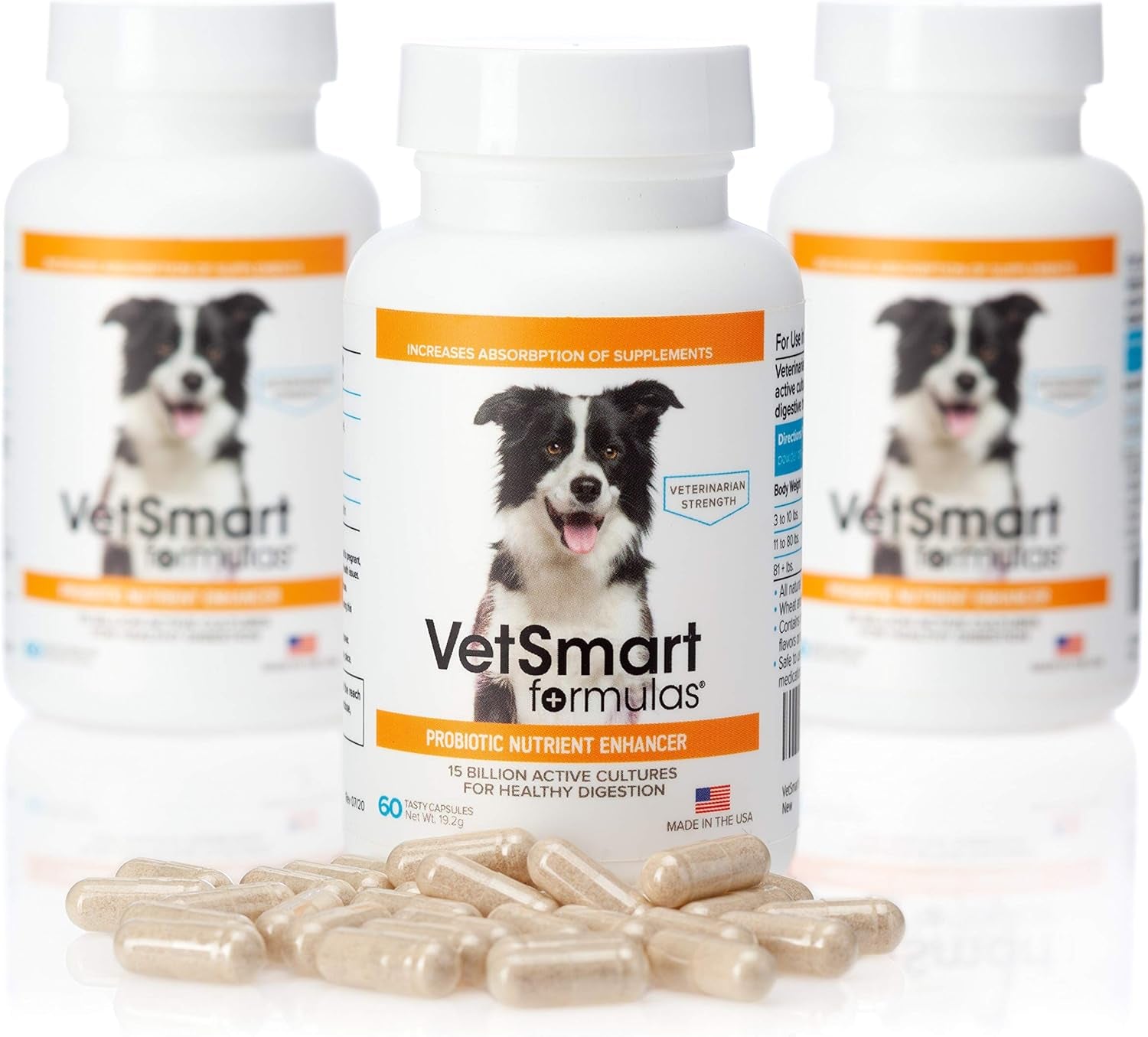 Pet Probiotics for Dogs Supplement - Supports Digestive Enzymes for Nutrient Absorption - 15 Billion Active Probiotic Cultures Attack Inflammation to Prevent Infection