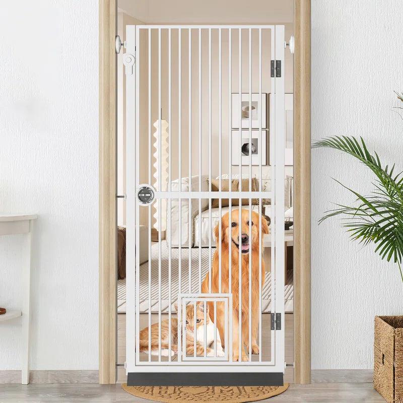 Eresmia Extra Tall Pet Gate for Doorway, Adjustable Pressure Mounted Pet Gate with Door