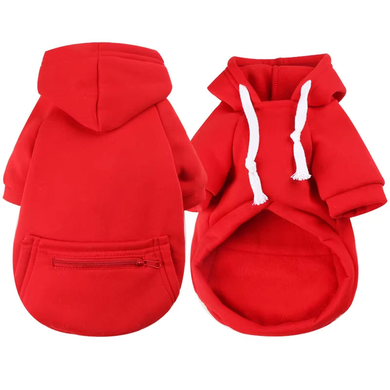 Pet Hoodies for Large Dogs Spring and Autumn Fleece Golden Retriever Sweatshirt with Hat and Zip Pocket Pet Clothing