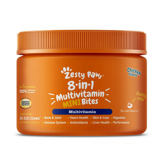 8-In-1 Multivitamin Mini Bites for Small Dogs, Chicken, 90 Ct