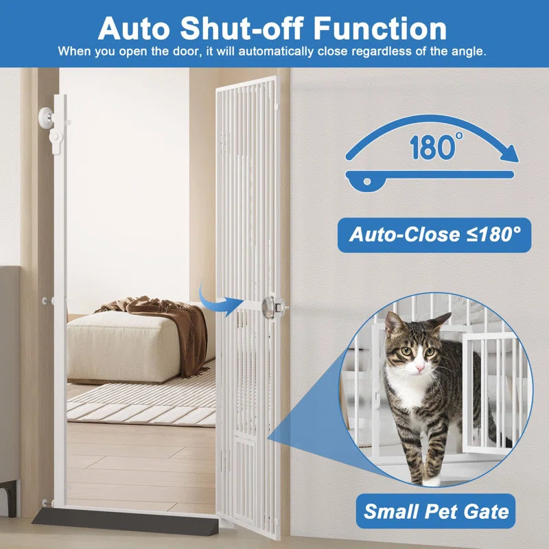 Eresmia Extra Tall Pet Gate for Doorway, Adjustable Pressure Mounted Pet Gate with Door