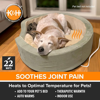 Heated Pet Bed Warmer for Indoor Dog Beds - Safety Listed Waterproof Heated Pad Inserts inside Your Dog Beds and Cat Beds - Turn Any Pet Bed into a Heated Pet Bed - Tan X-Large