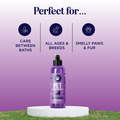 Pet Odor Eliminator Spray Cleaner - Honeydew Lavender Pet Smell Eliminator - Dog Deodorizing Spray for Home and Car - Smelly Spray for Dogs with Lavender - Dog Grooming Spray for Home