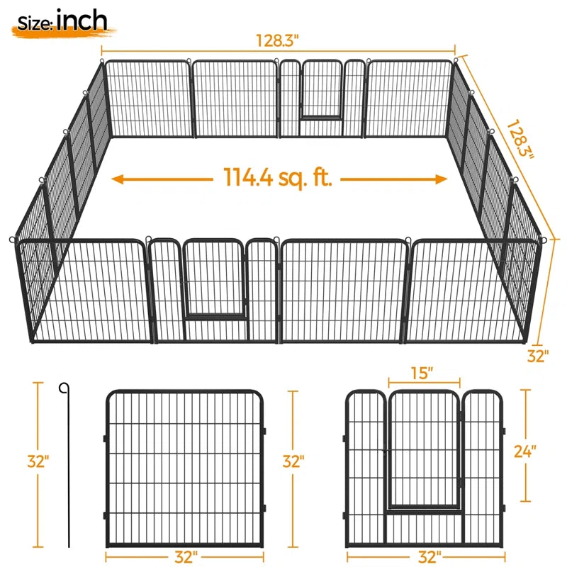 Dog Playpen Metal Exercise Pen Panels