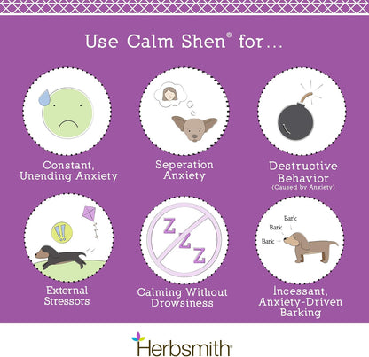 Calm Shen – Herbal Blend for Dogs & Cats – Natural Anxiety Remedy for Dogs & Cats – Feline and Canine Calming Supplement – 75G Powder