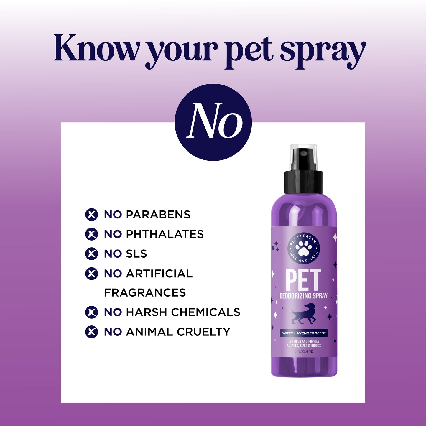 Pet Odor Eliminator Spray Cleaner - Honeydew Lavender Pet Smell Eliminator - Dog Deodorizing Spray for Home and Car - Smelly Spray for Dogs with Lavender - Dog Grooming Spray for Home