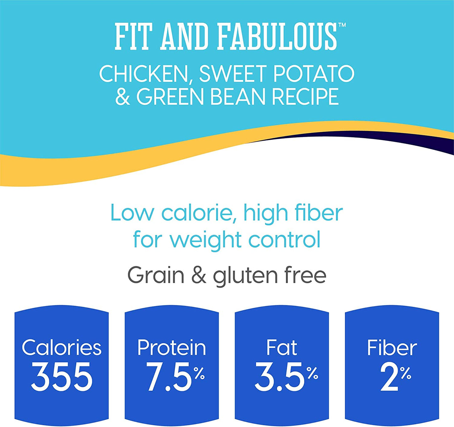 Weight Management Dog Food - Fit & Fabulous Wet Grain Free Dog Food Made with Real Chicken, Sweet Potato and Green Bean - for Weight Control and Dogs with Sensitive Stomachs