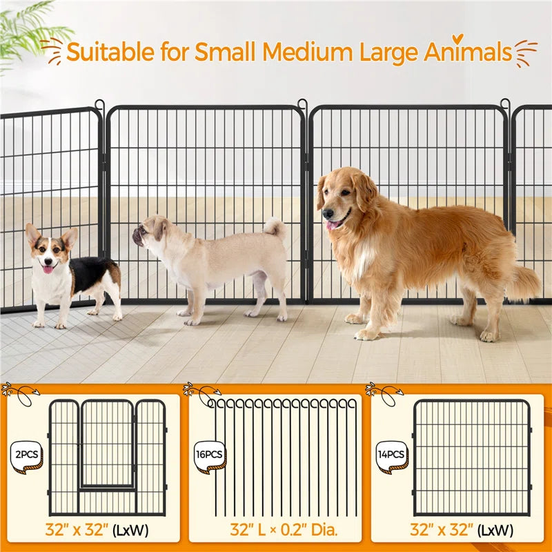 Dog Playpen Metal Exercise Pen Panels