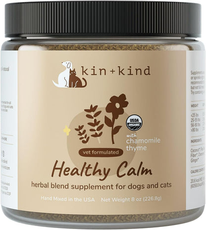 Cat & Dog Anxiety Relief Supplements - Calming Supplements, Stress Reliever Treats, Pet Anxiety Relief, Formula with Apple, Chamomile, Ginger and Thyme - Made in USA