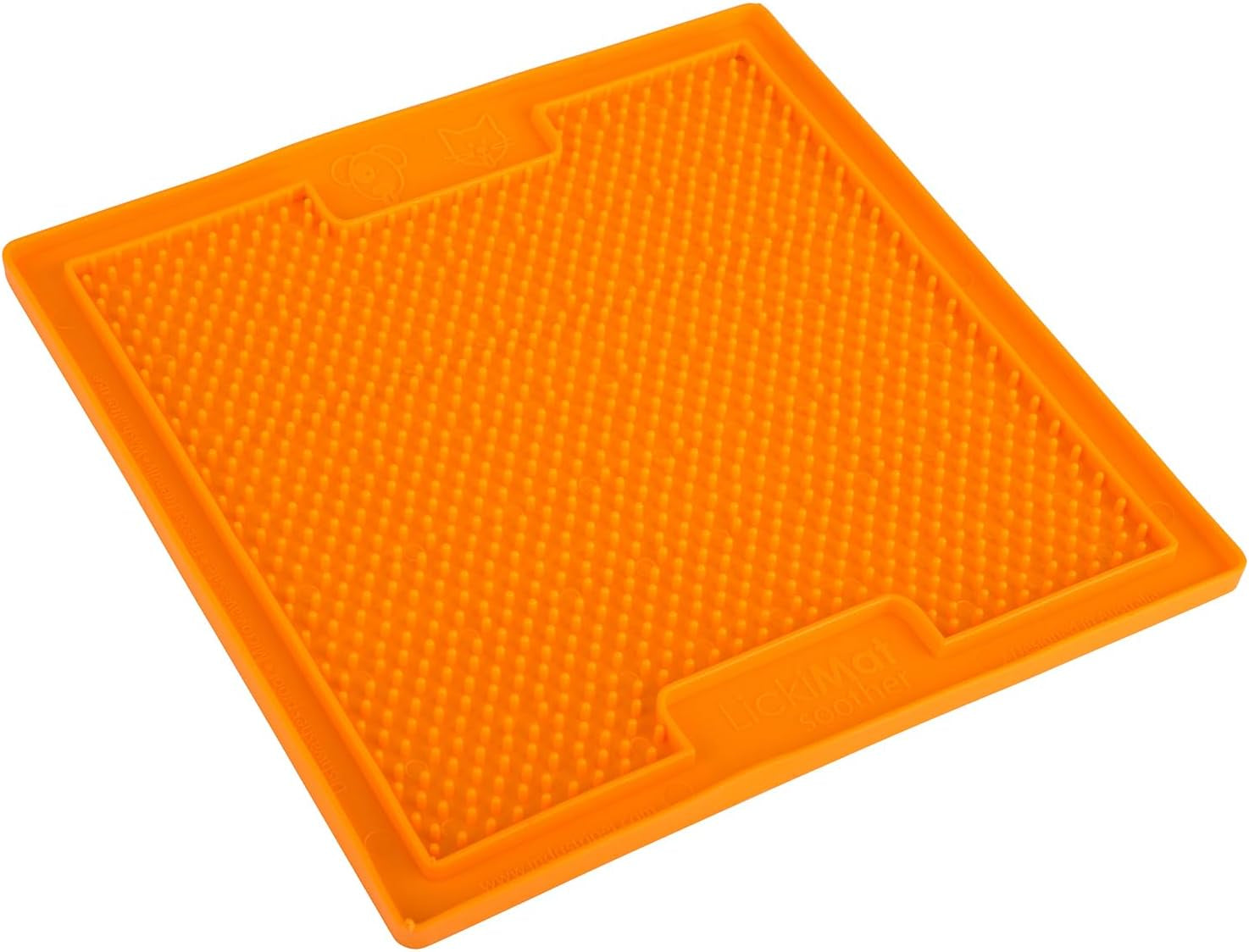 Classic Soother Slow Feeder for Dogs Lick Mat Boredom Anxiety Reducer Perfect for Food Treats Yogurt Liquid Food Peanut Butter Fun Alternative to a Slow Feed Dog Bowl, Orange